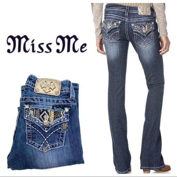 Miss Me Denim - Miss Me Boot Jeans Aztec Tribal Southwest Western